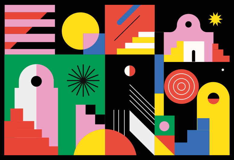 Cesur modern şekiller geometrik pvc halı - TenStickers