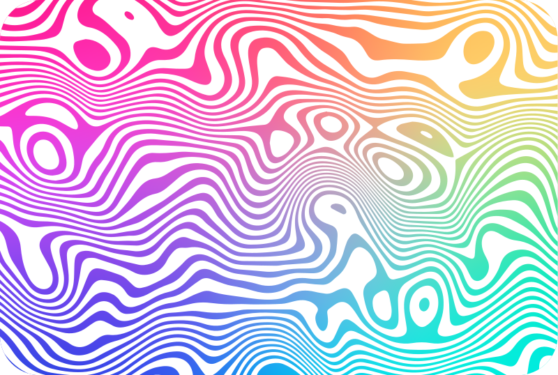 Canlı dalga unsurları çizgili pvc halı - TenStickers