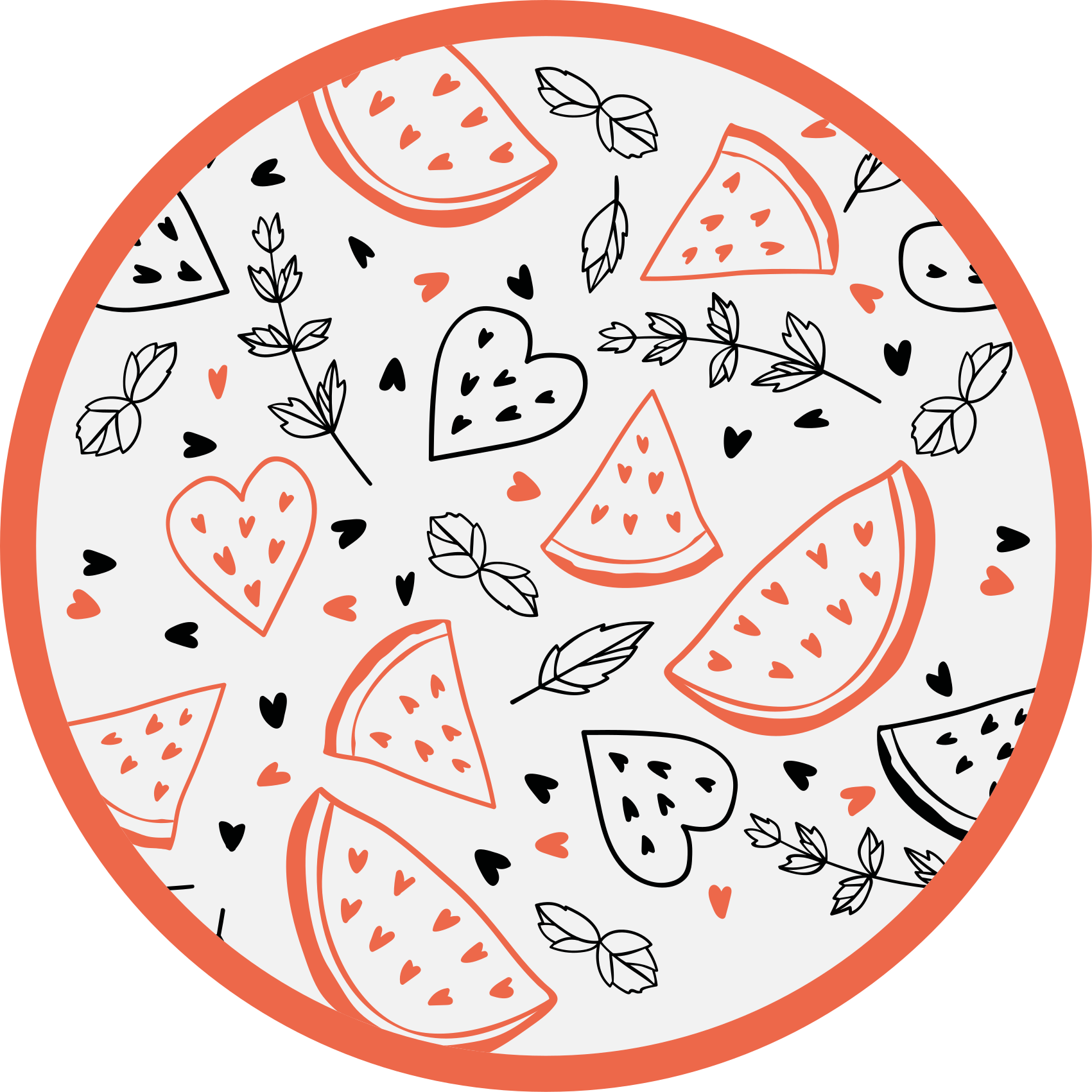 Tatlı kalp desenleri pvc halı - TenStickers