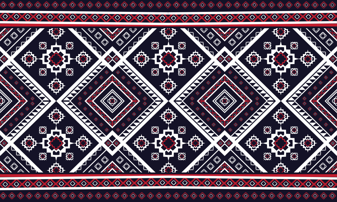 Geometrik etnik boho desen yatak odası kilim - TenStickers