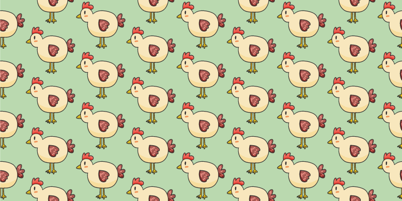 Elle çizilmiş horoz desen hayvan halısı - TenStickers