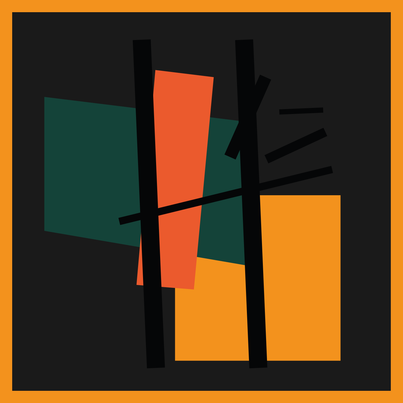 Kareler ve dikdörtgenler soyut sanat kilim - TenStickers