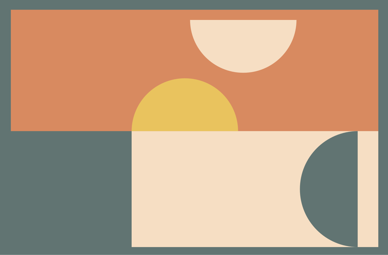 Yarım daireler ve dikdörtgenler geometrik halı - TenStickers