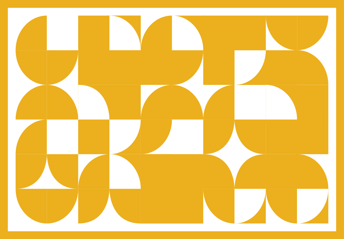 Sarı daire geometrik sanat desen kilim - TenStickers