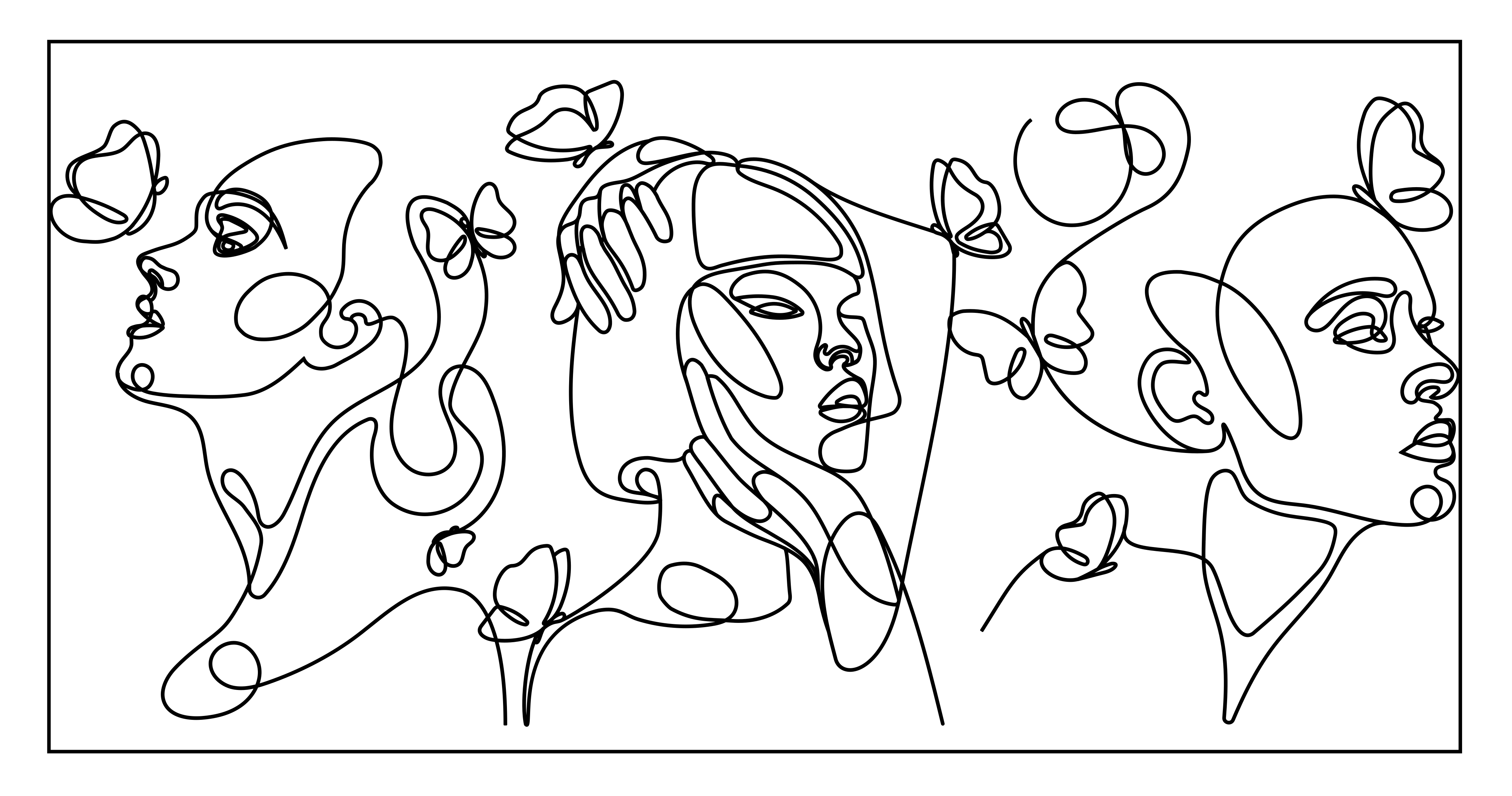 üç kadın silueti özel halı - TenStickers