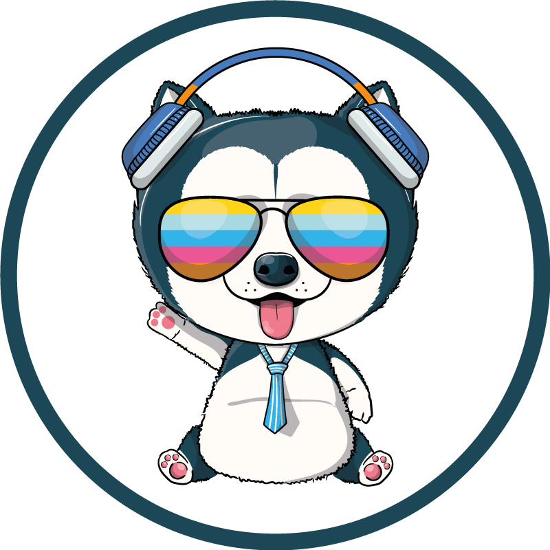 Havalı köpek karakteri çocukta pvc halı - TenStickers