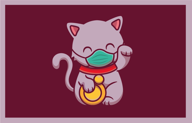 Maske takan kedi Hayvan pvc halı - TenStickers