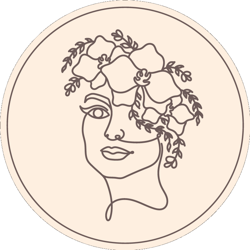 Siluet minimalist sevimli kadın flora kilim - TenStickers