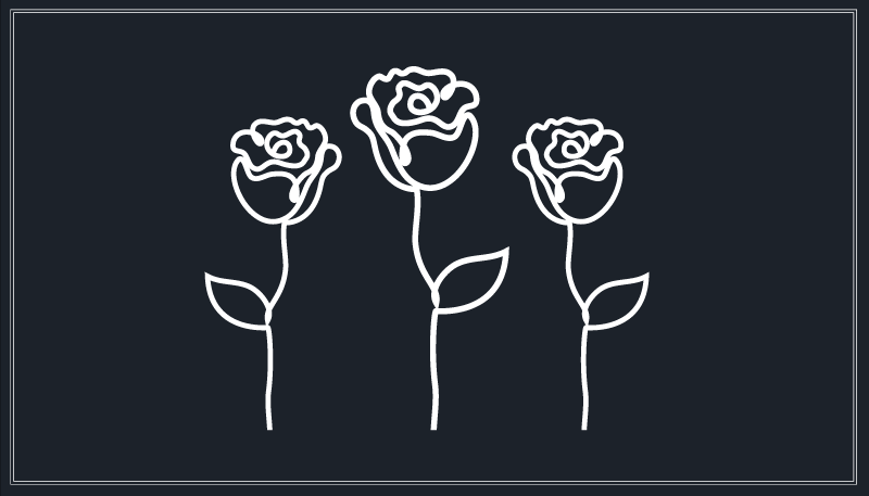 Botanik eskiz temsili çiçekler ve bitkiler pvc halı - TenStickers