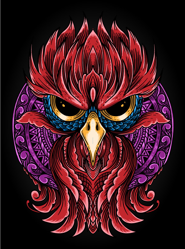 Ayrıntılı baykuş amblemi Hayvan pvc halı - TenStickers