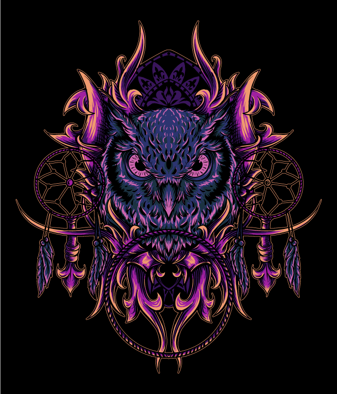 Baykuş rüya kapanı sanatı Hayvan pvc halı - TenStickers