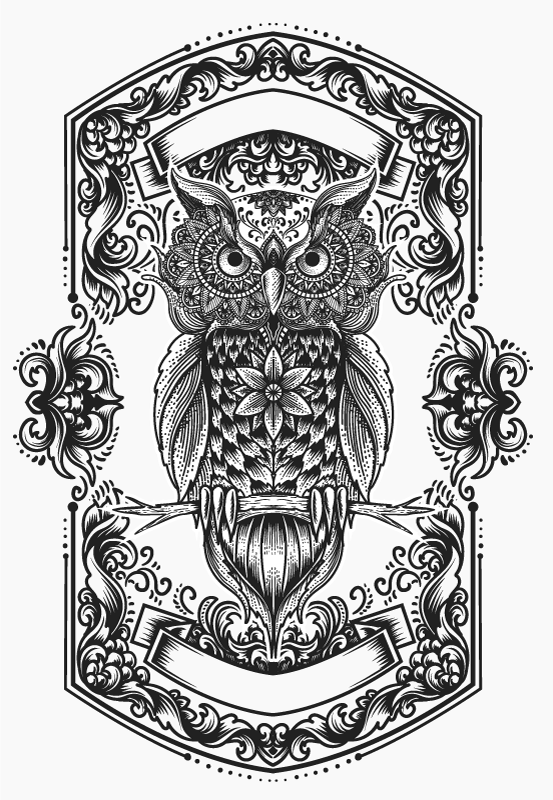 Siluet siyah baykuş yatak odası halısı - TenStickers