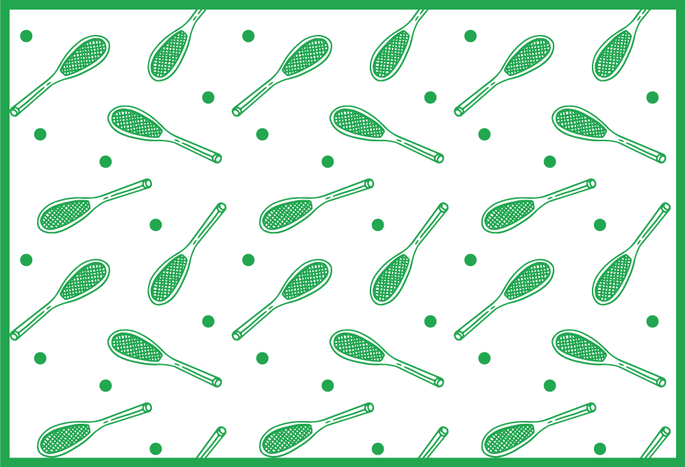 Pvc halı tenis raketi deseni - TenStickers