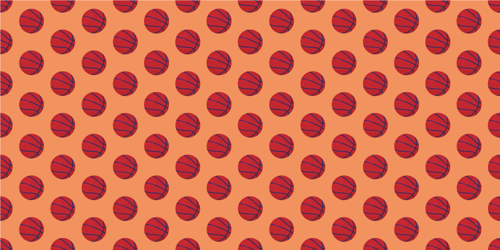 Sorunsuz kırmızı basketbol desenli yatak odası halısı - TenStickers