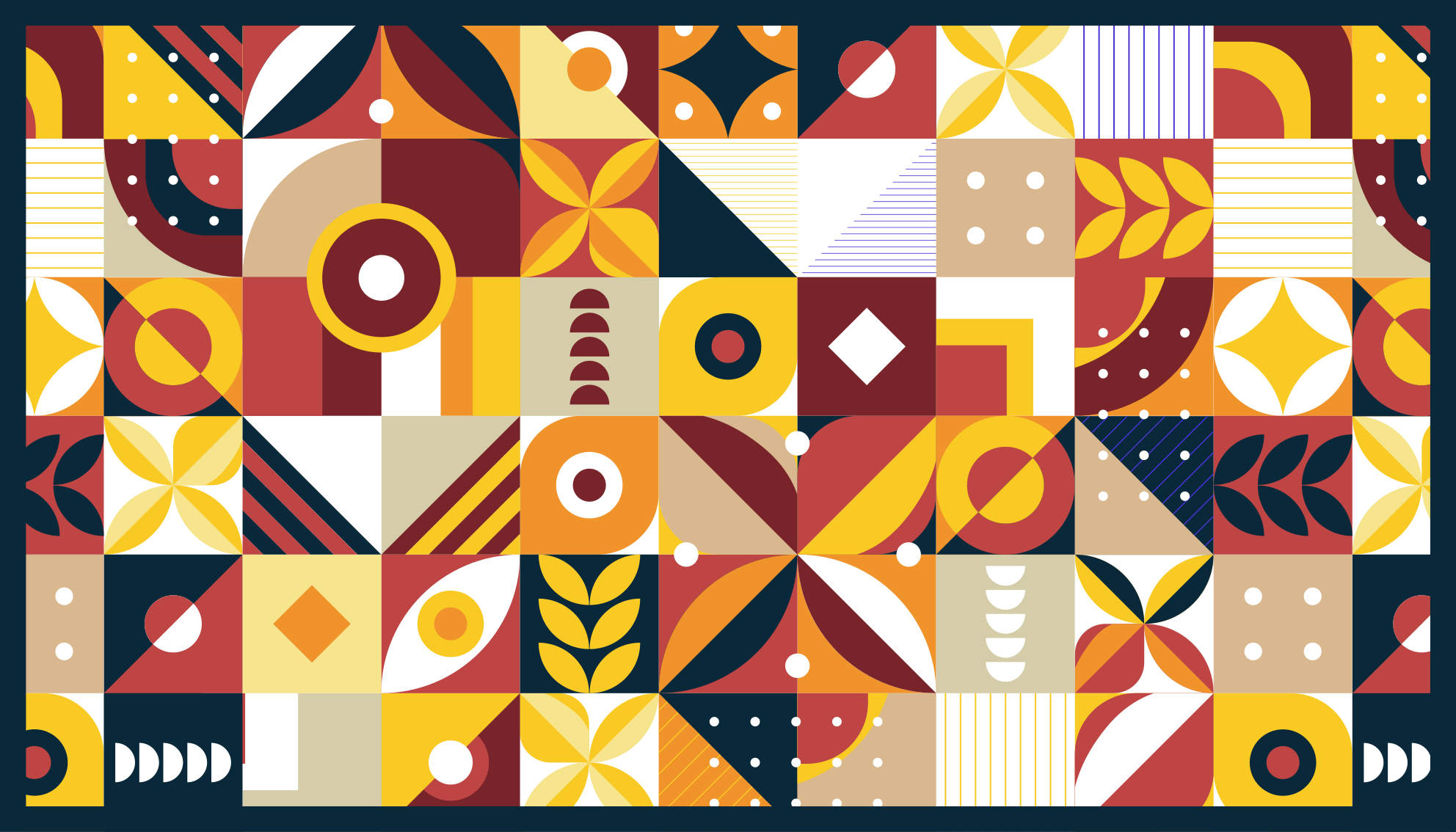 Canlı kompozisyonlar fayans efekti pvc halı - TenStickers