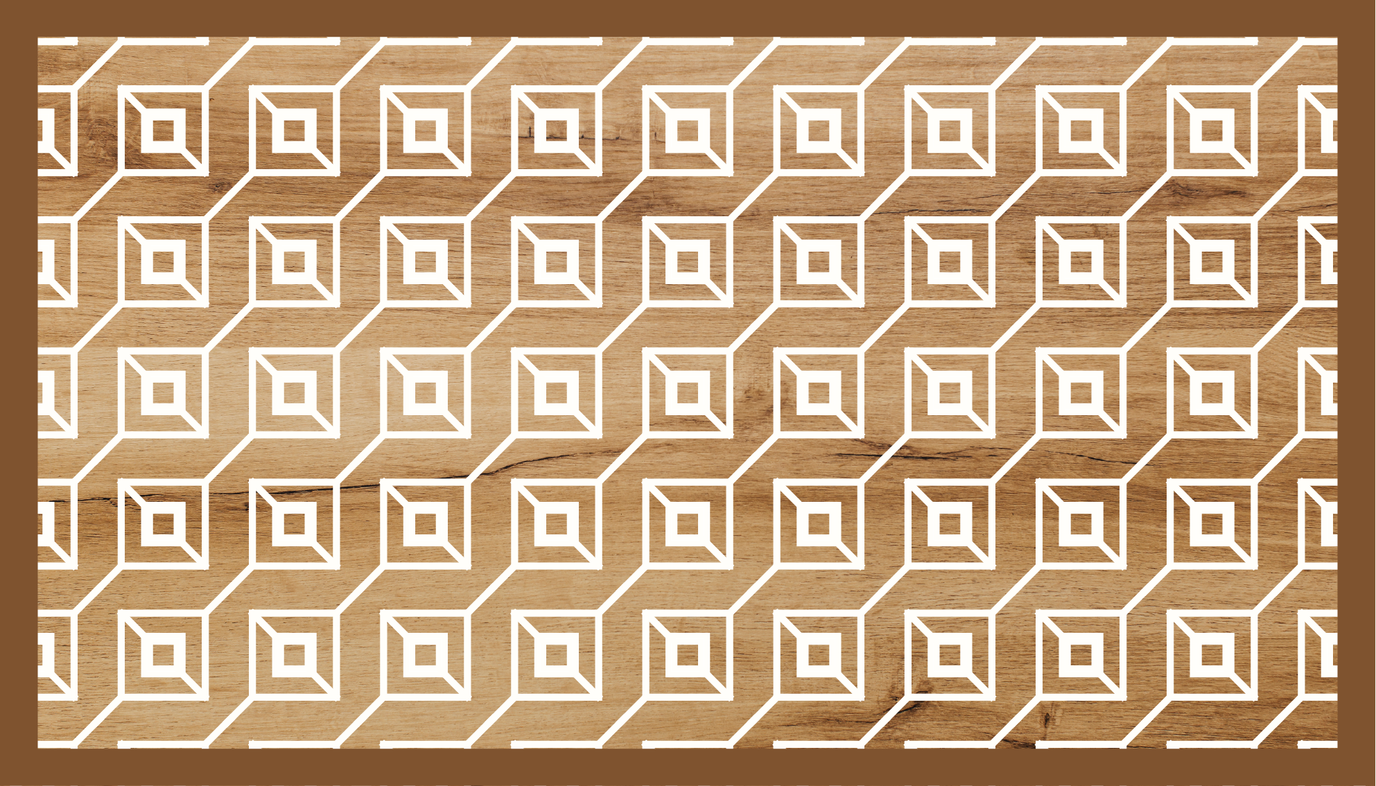 Ahşap doku halı ile beyaz küpler desen - TenStickers