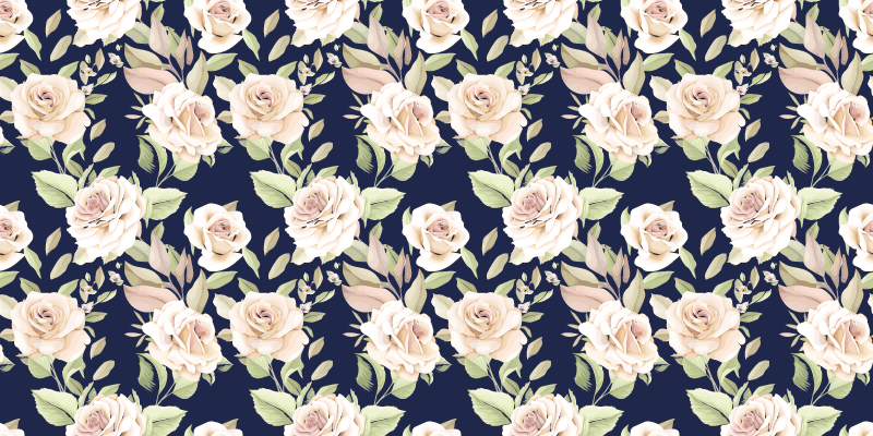 Zarif çiçeksi bileşen doğa pvc halı - TenStickers