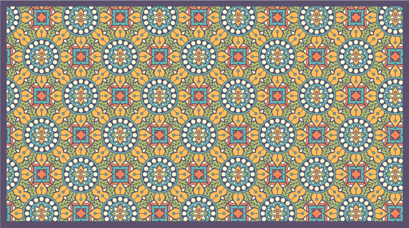 Renkli sarı kompozisyon mozaic pvc halı - TenStickers