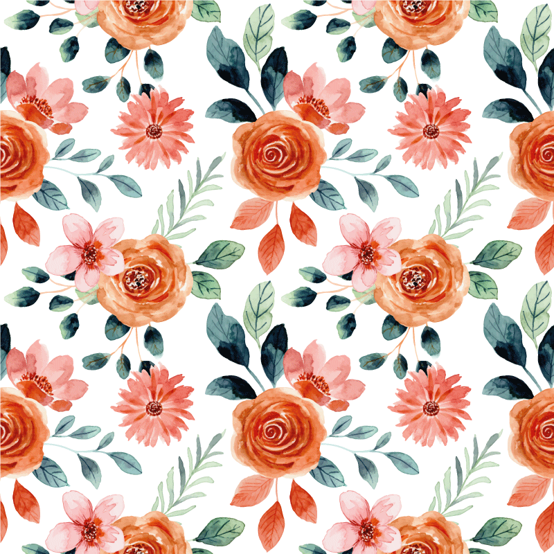 çiçek açan zevk çiçekler ve bitkiler pvc halı - TenStickers