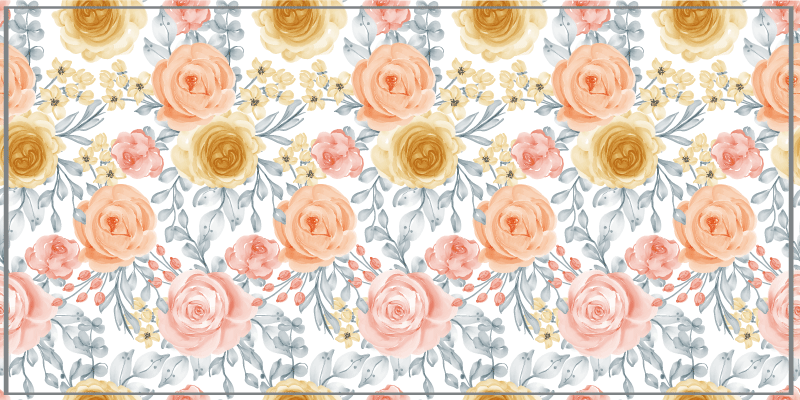 çiçek amblemi giriş salonu pvc halı - TenStickers