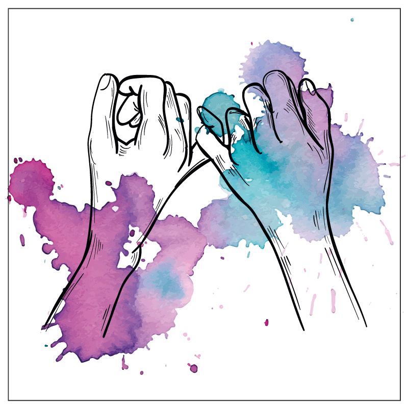 Eller serçe parmak sözü gençler pvc halı - TenStickers