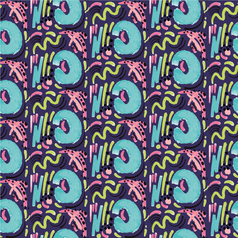 Eğlenceli renkli desen pvc halı - TenStickers