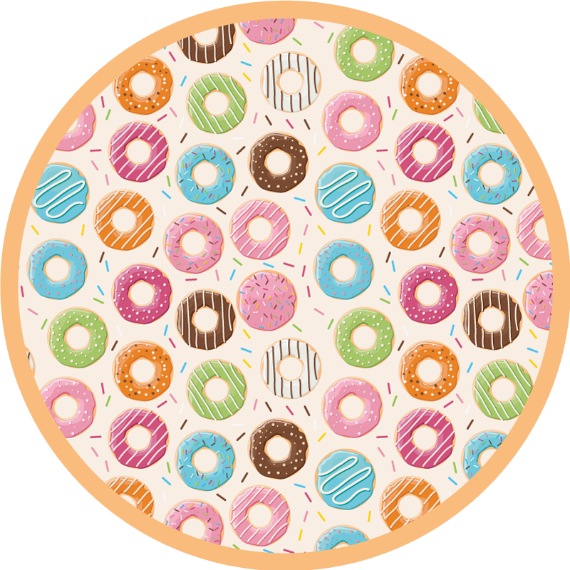 Renkli donut deseni pvc halı - TenStickers