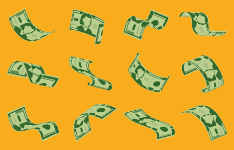 Ev ofis için uçan dolar faturaları vinil halı - TenStickers