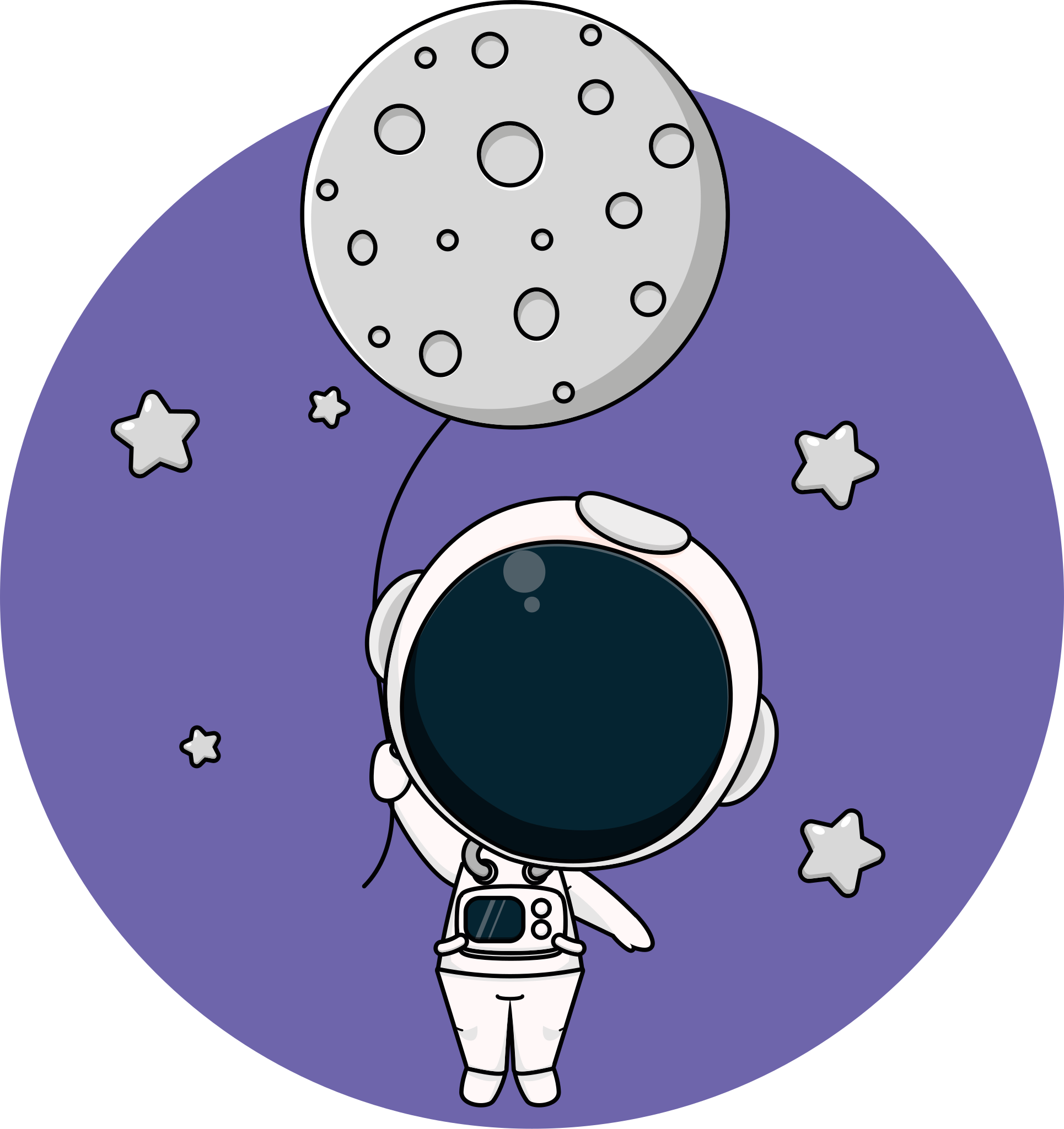 Balonlu astronot pvc halı - TenStickers