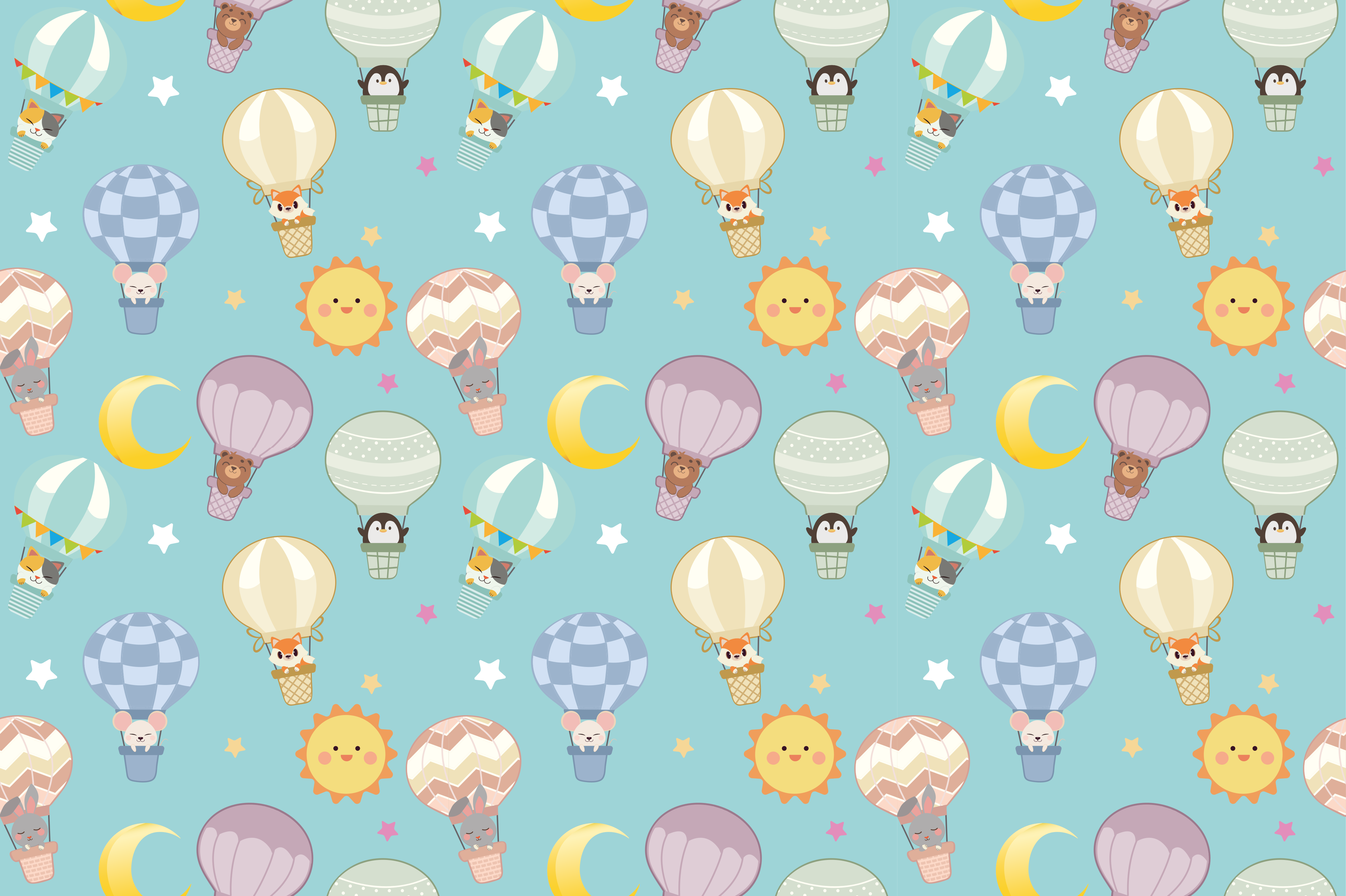 Tuhaf sıcak hava bebek pvc halı - TenStickers