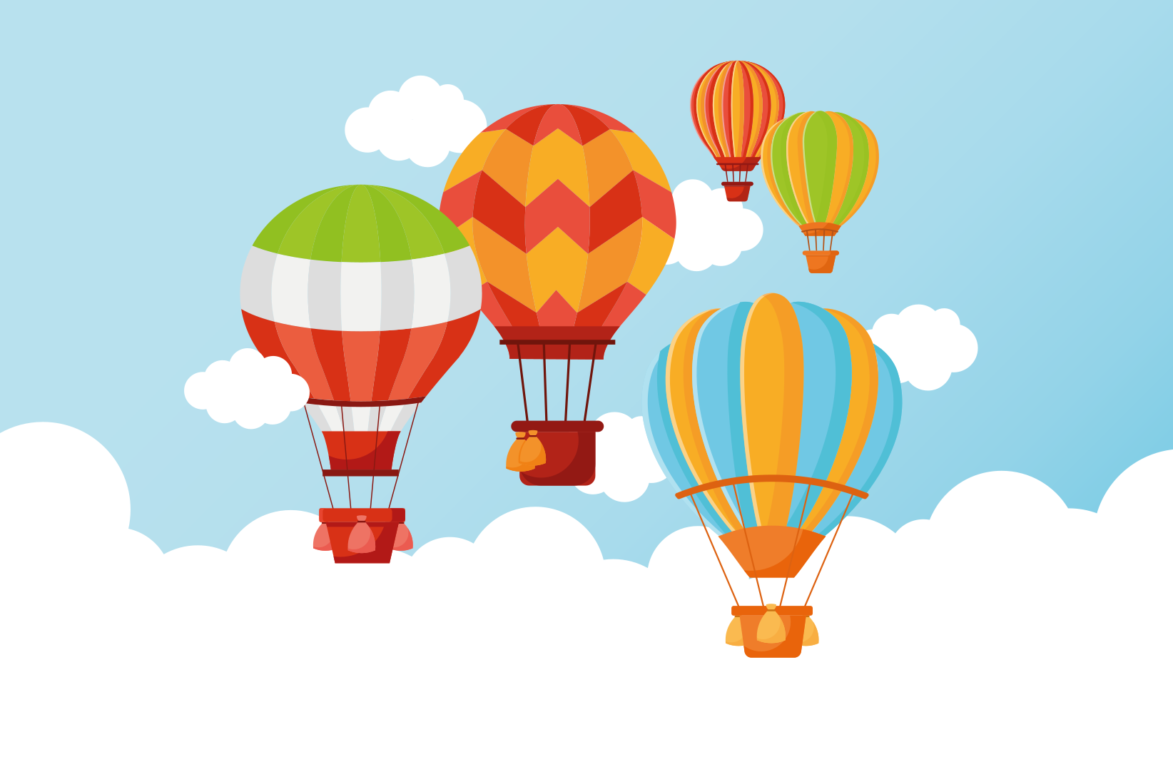 Gökyüzünde renkli balonlar çocuklar vinil halı - TenStickers