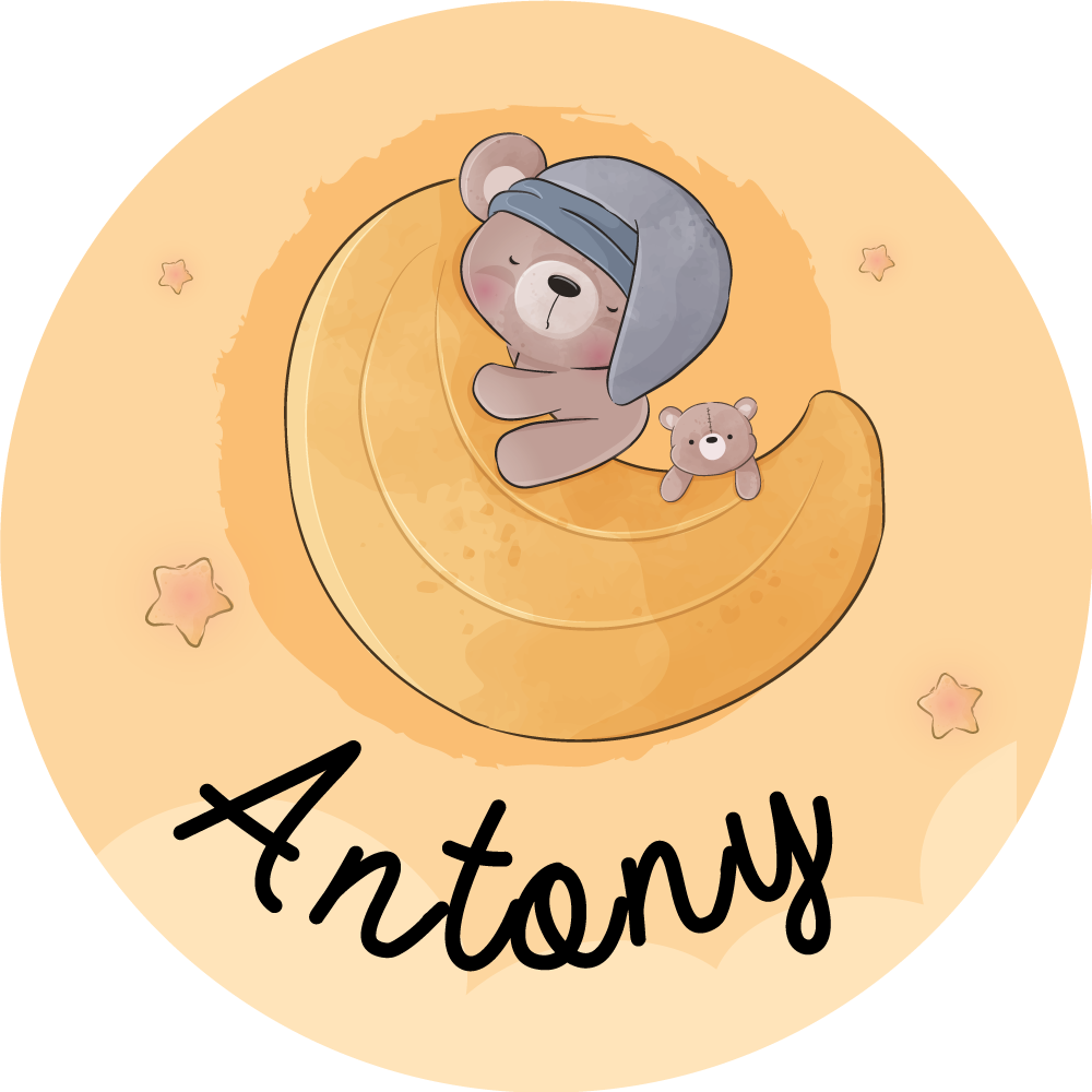 Isimli uykulu ayı isimlerle pvc halı - TenStickers