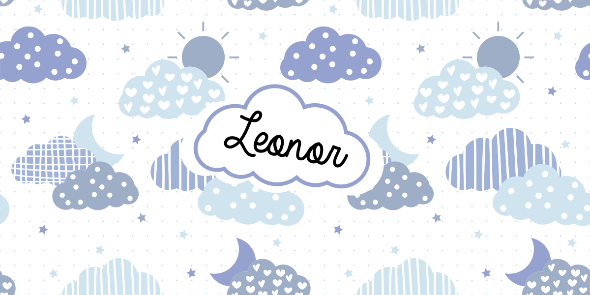 Bulut deseni isimlerle pvc halı - TenStickers