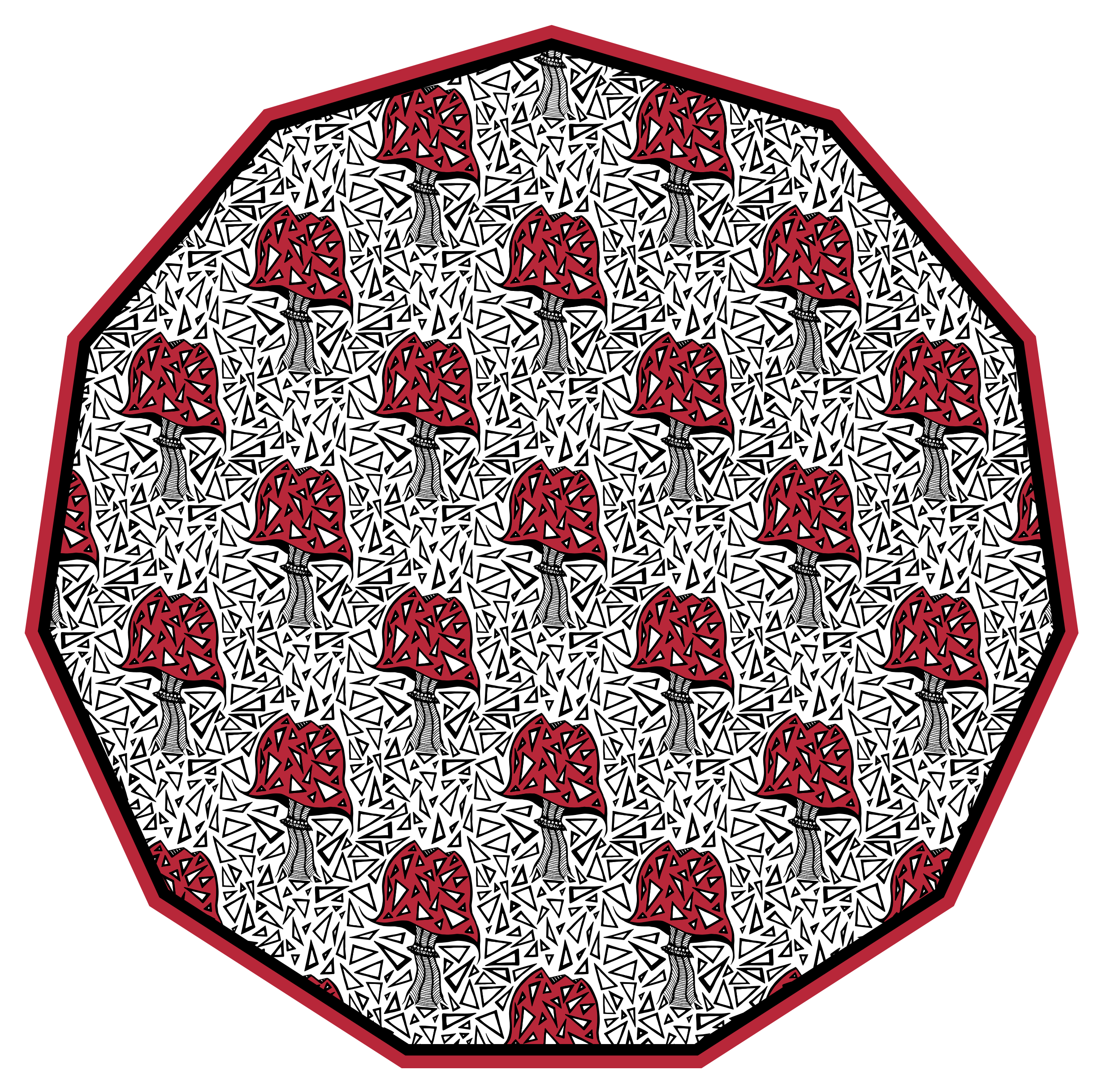 Sanatsal mantar motifi doğa pvc halı - TenStickers