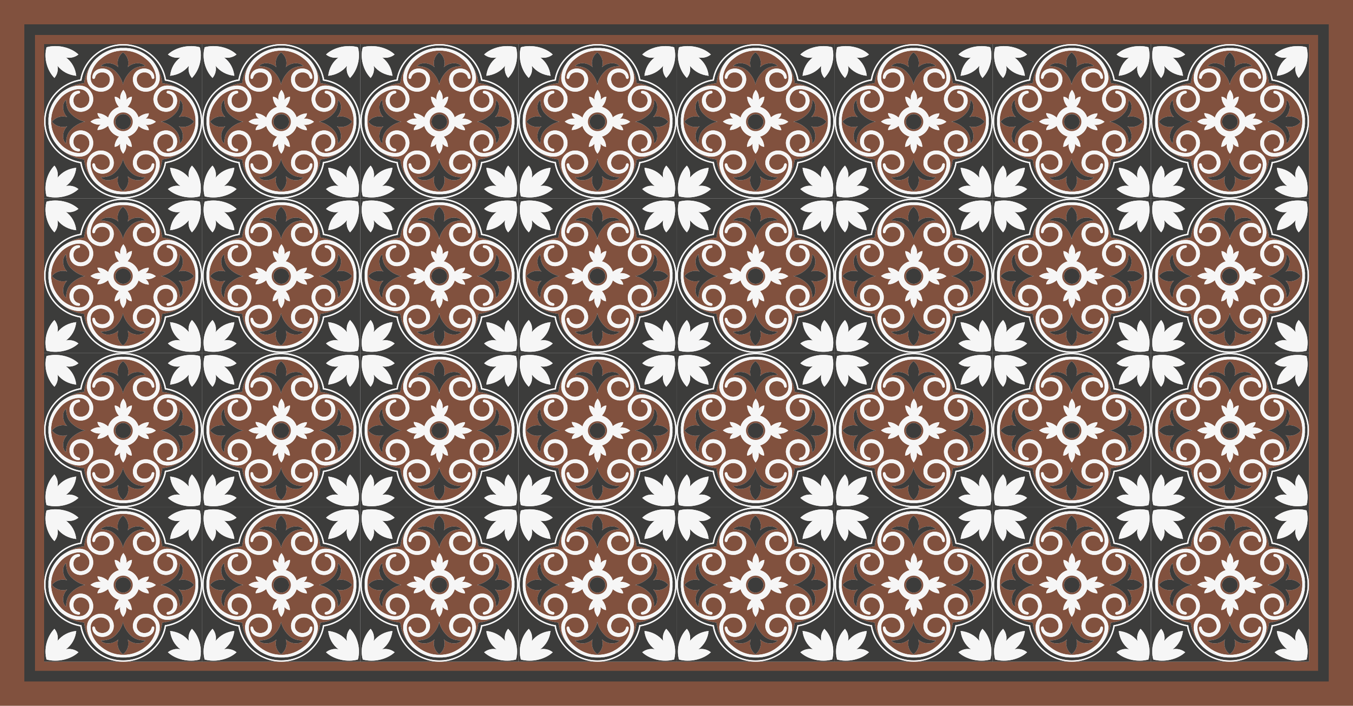 Gri ve kahverengi eski model karo halı - TenStickers