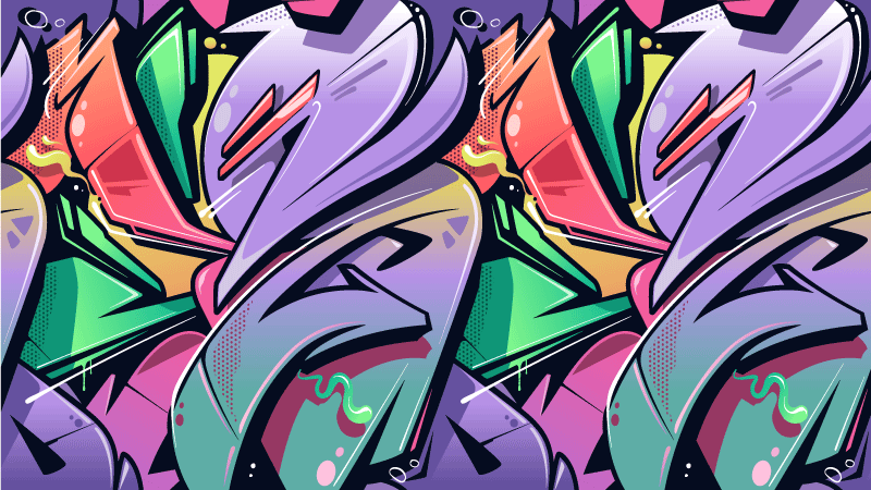 Renkli grafiti sokak sanatı doku halı - TenStickers