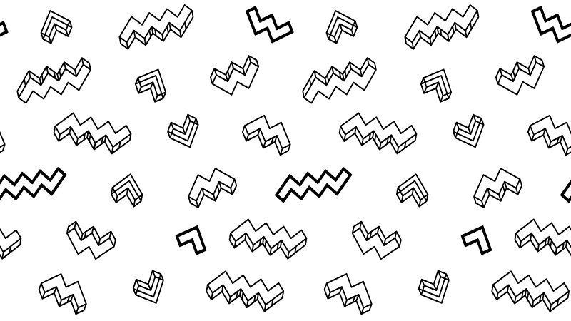 Retro siyah zikzak çizgiler minimal halı - TenStickers