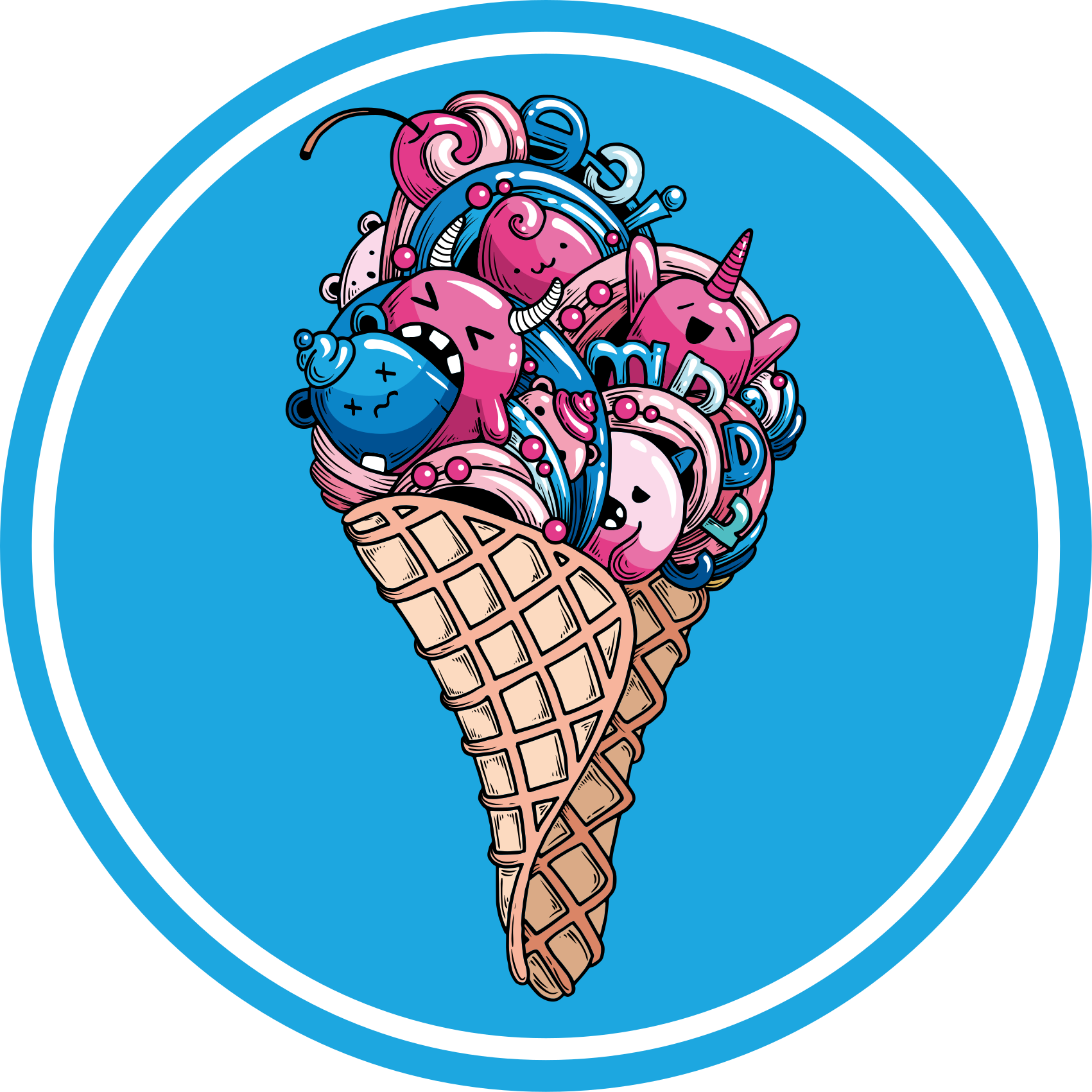 Dondurma keyfi yuvarlak pvc halı - TenStickers