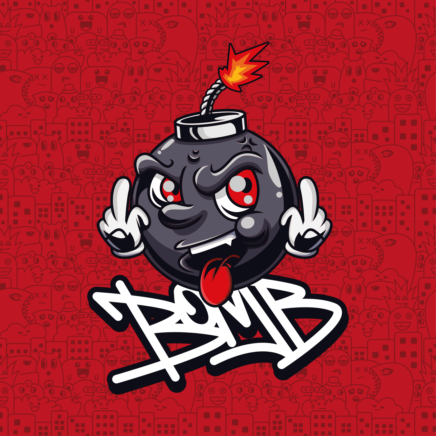 çizgi film bomba karakteri gençler pvc halı - TenStickers