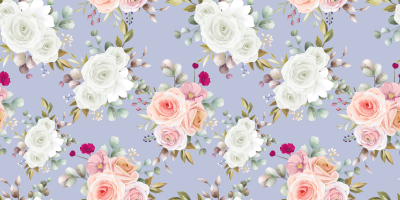 Zarif gül desenleri çiçekler ve bitkiler pvc halı - TenStickers