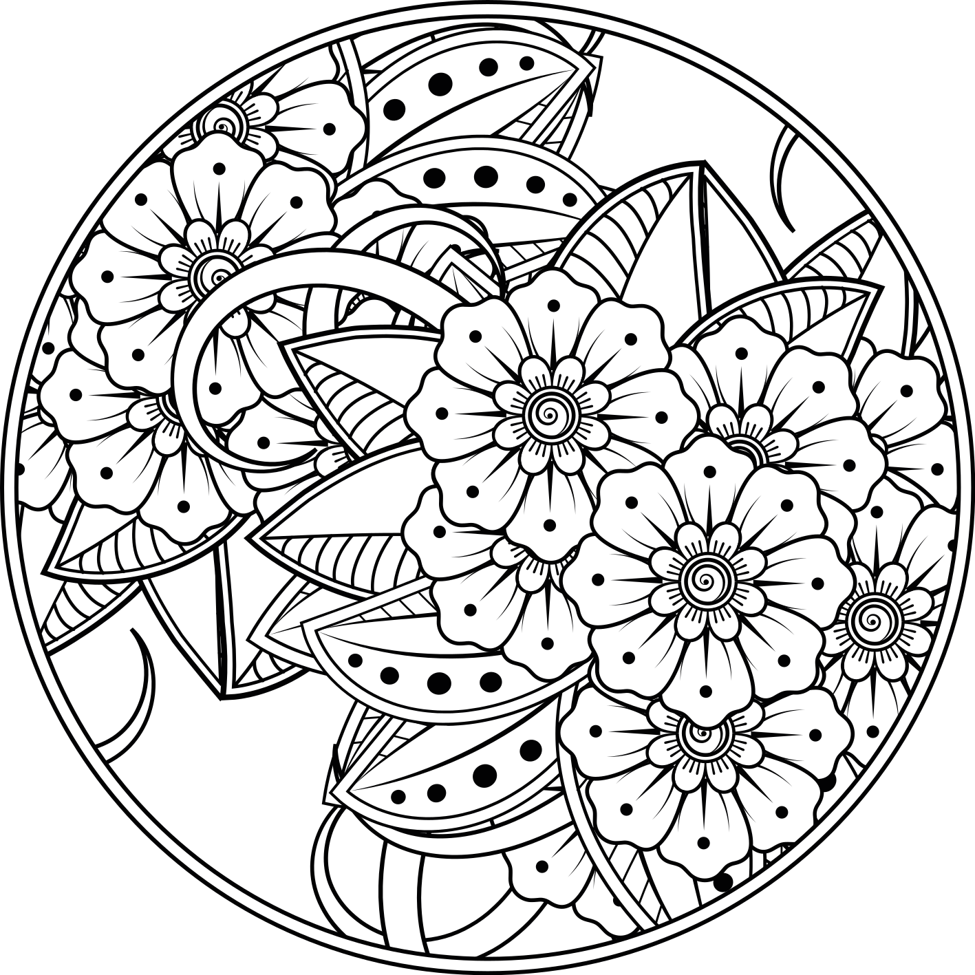 Lotus çiçeği basit mandala vinil halı - TenStickers