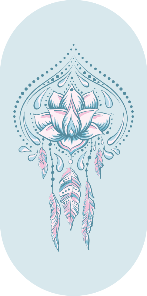 Yan mandala vinil halıdan lotus çiçeği - TenStickers