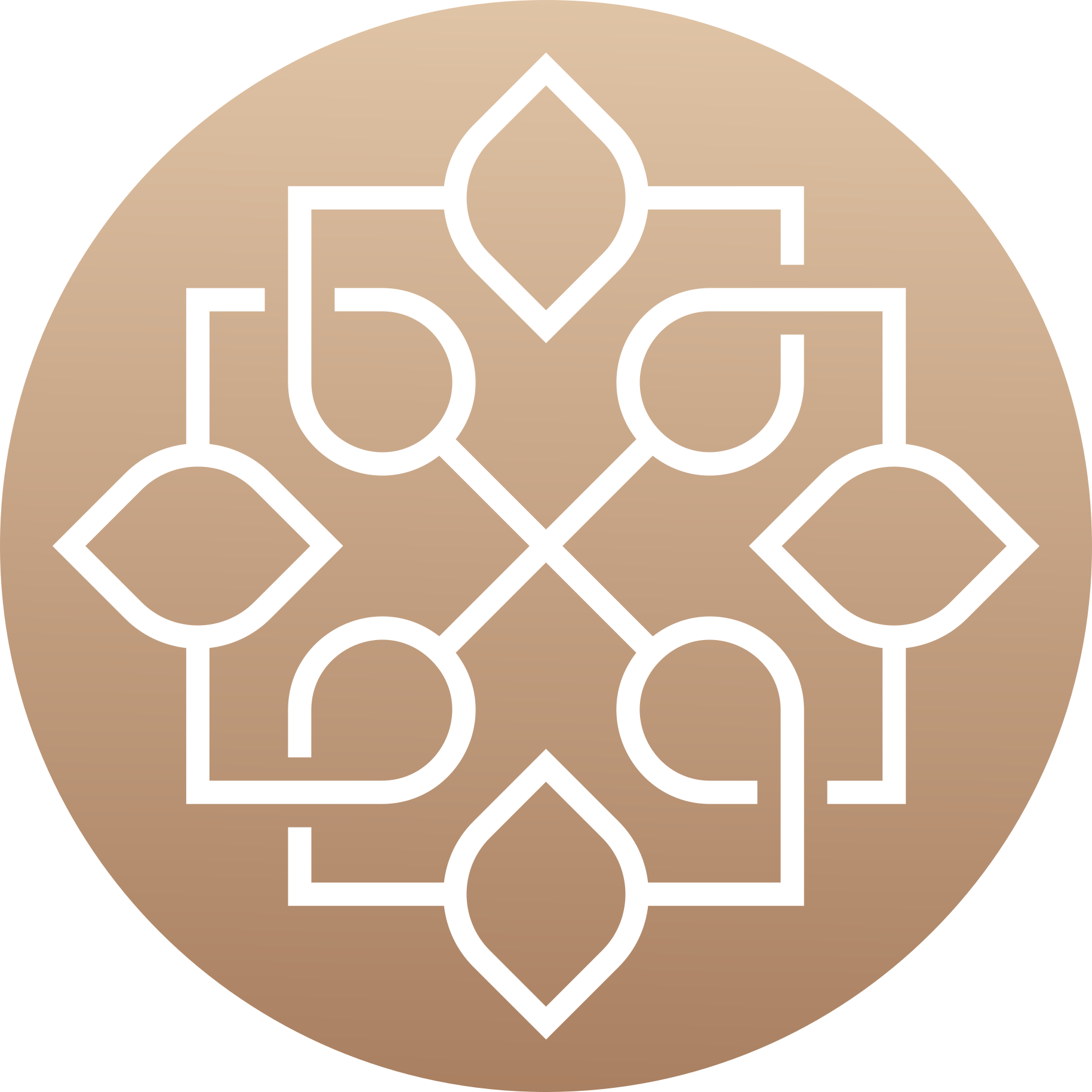 Kahverengi ve beyaz motif mandala pvc halı - TenStickers