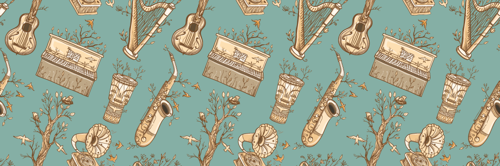 Müzik aletleri fikri pvc halı - TenStickers