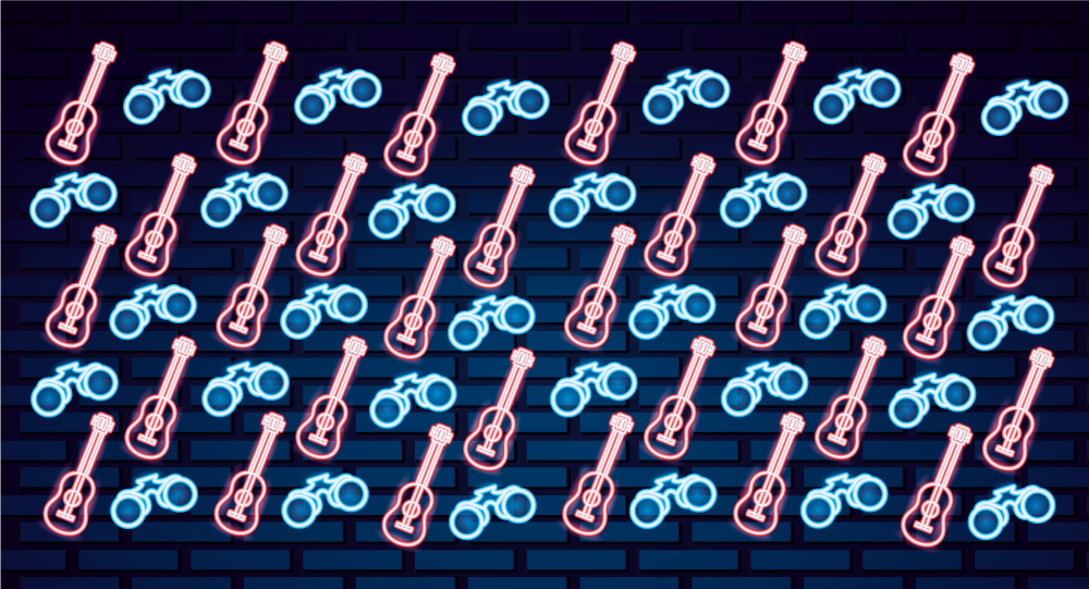 Müzikten ilham alan desenler gençler pvc halı - TenStickers