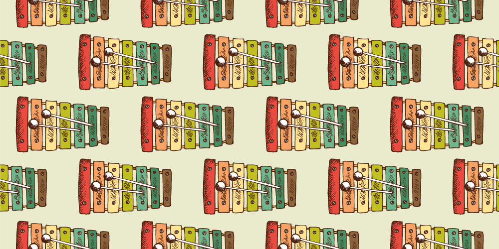 Renkli ksilofon deseni gençler pvc halı - TenStickers