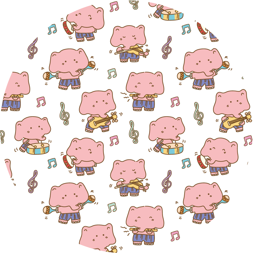 Müzikal fil eğlencesi Hayvan pvc halı - TenStickers