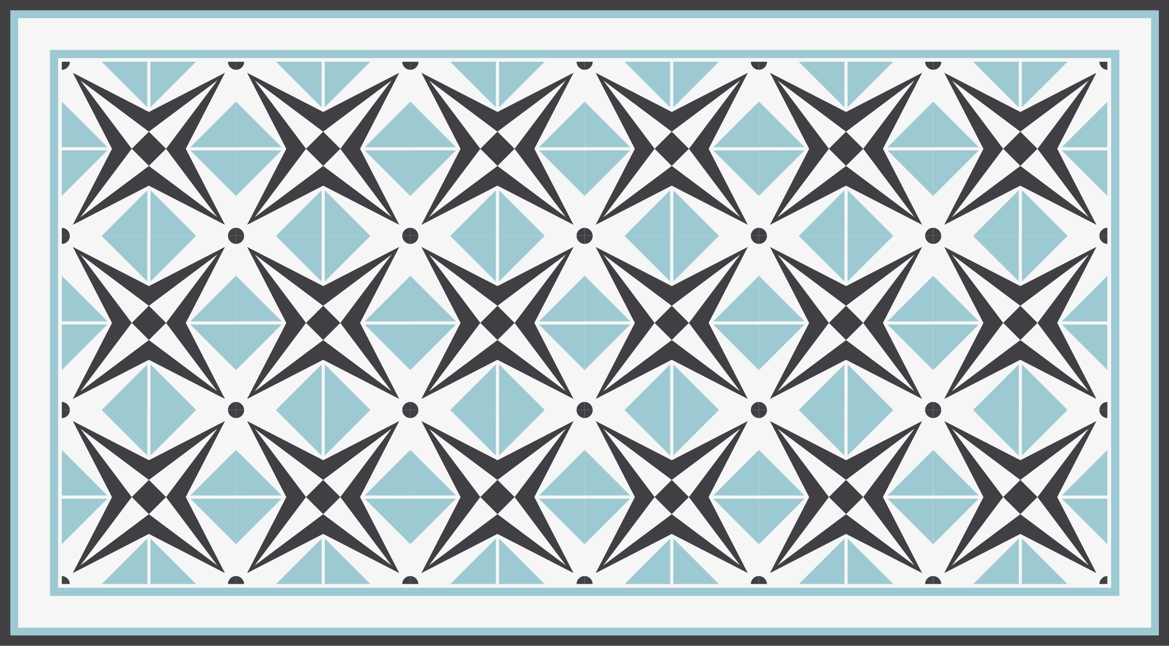 Yıldız mavi motif mozaic pvc halı - TenStickers