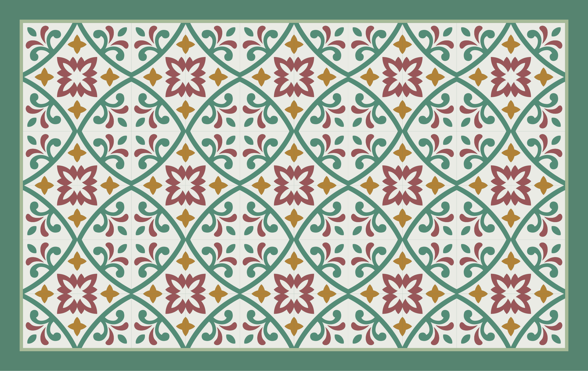 Zarif çiçek mozaik mutfak pvc halı - TenStickers