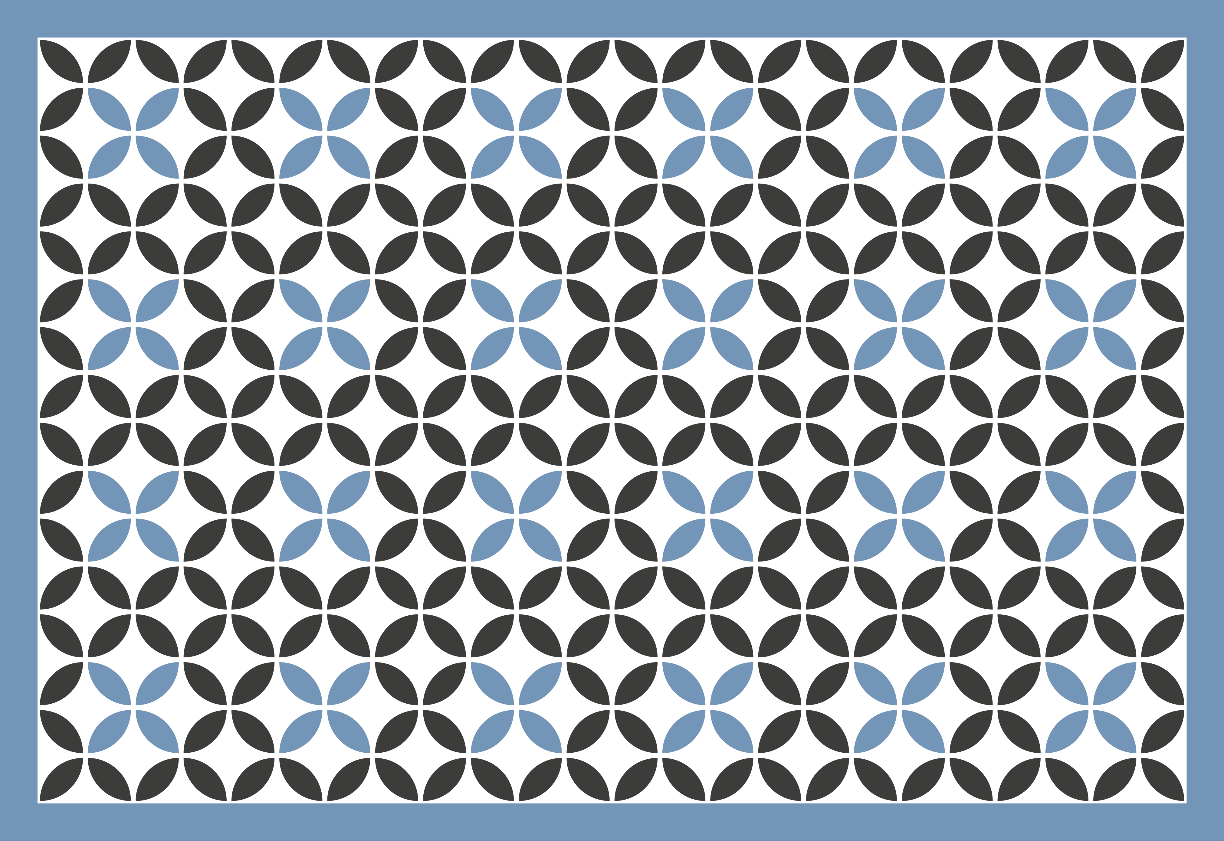 Mavi dairesel desenin üstünü kapla geometrik pvc halı - TenStickers